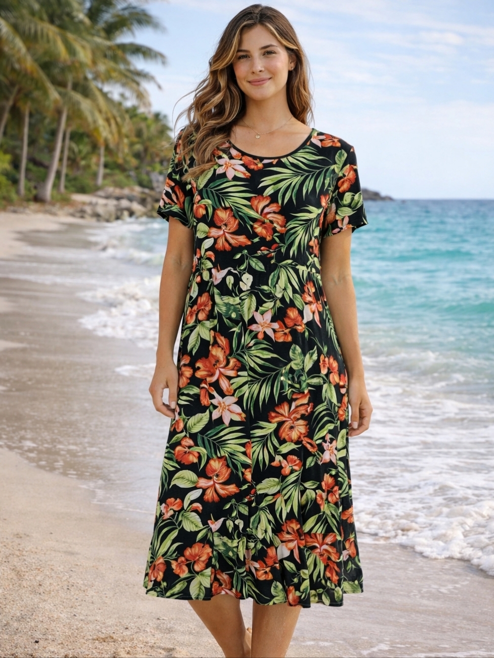 Attitudes by Renee Tropical Floral Maxi Dress
